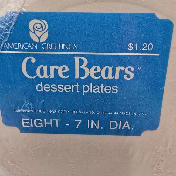 1980's Care Bear Plates "Its Fun to Share Good Times", 8 Count Plates - Picture 4 of 4